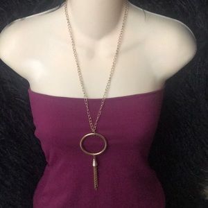 Baublebar Style Gold Tassel Statement Necklace